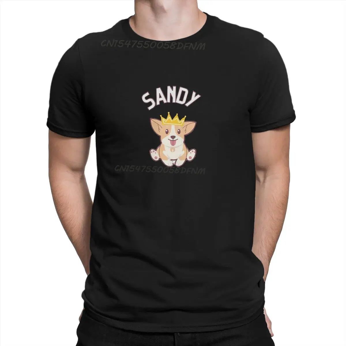 Men's T-Shirt Sandy the Queen's Corgi Leisure Tees Men T Shirts The Queen's Corgi T-shirts Transfer Printing Camisas Tops