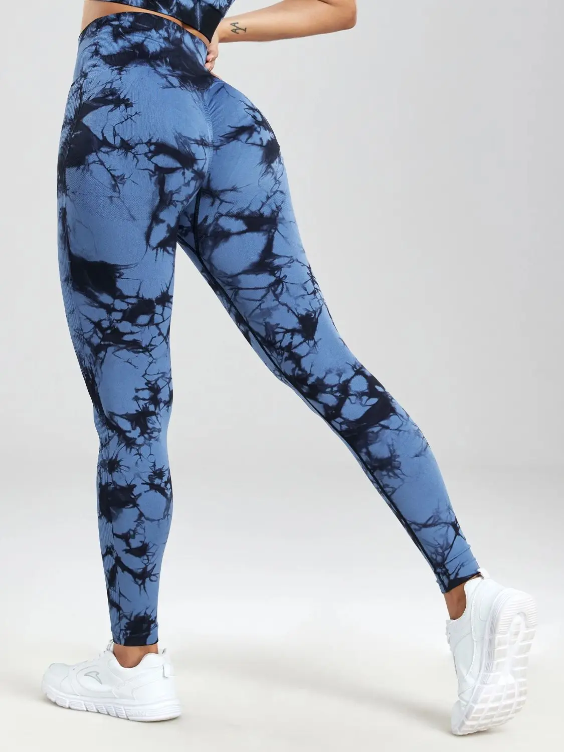 Mulheres tie dye esporte sem costura leggings ginásio cintura alta calças de yoga push up correndo fino ajuste fitness ciclismo legggings