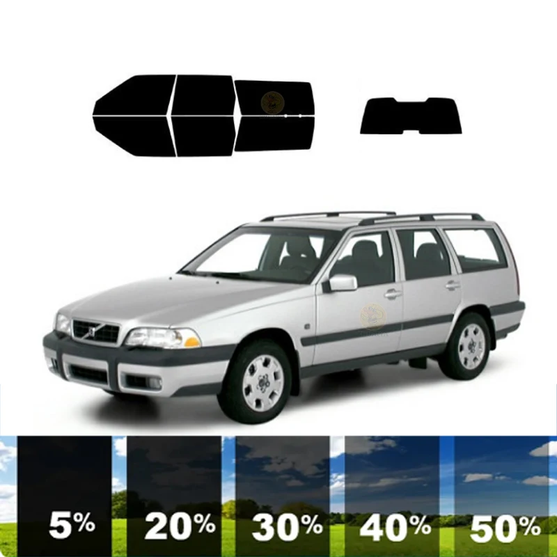 precut Removable Window Tint Film For Car 100% UVR 5%-70%VLT Heat Insulation Carbon ﻿For VOLVO V70 4 DR WAGON 1998-2000