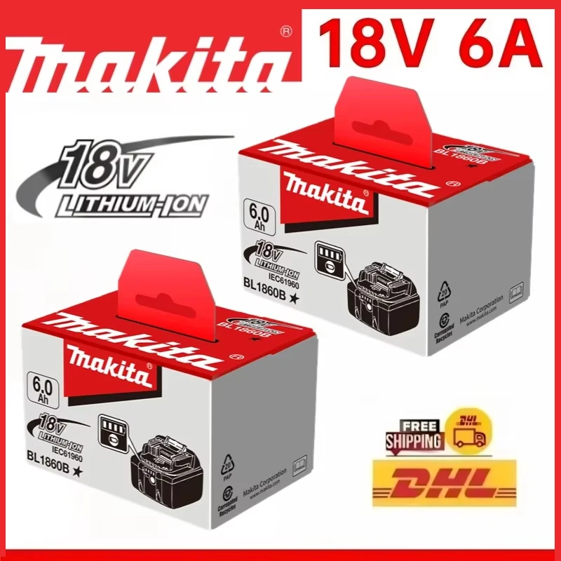100% Original Makita 6Ah/5Ah pour batterie Makita 18V BL1830B BL1850B BL1850 BL1840 BL1860 BL1815 batterie au Lithium de remplacement