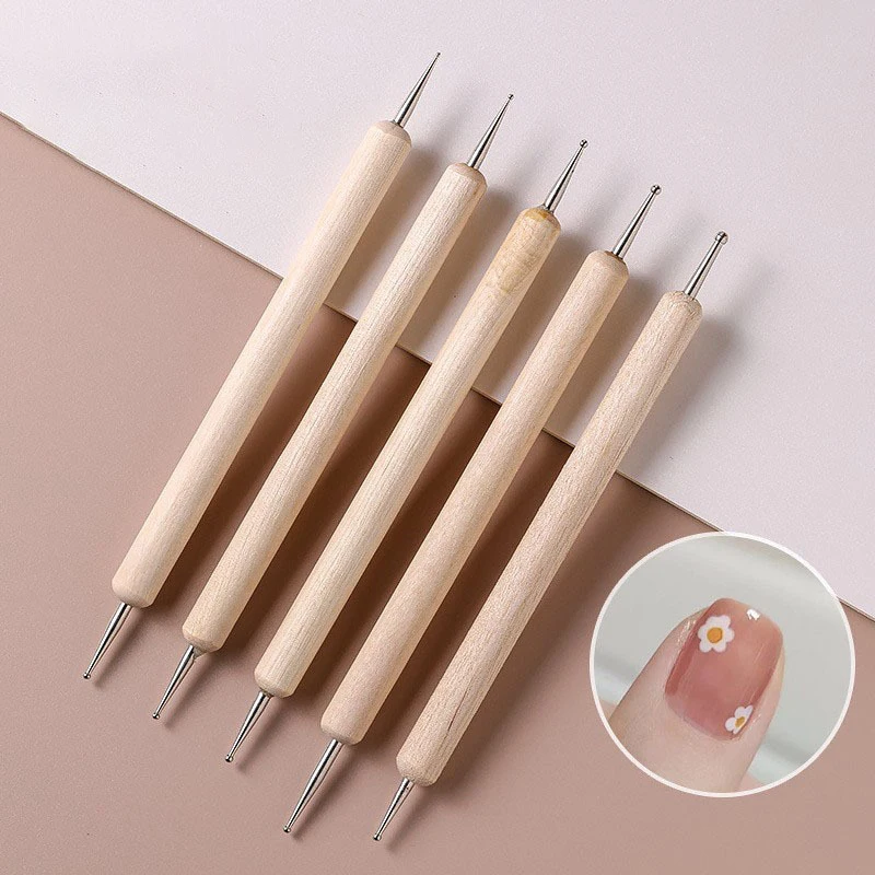 5 pezzi/set cristallo nail art punteggiatura penna perline manico disegno a doppia estremità pittura strass strumenti per manicure