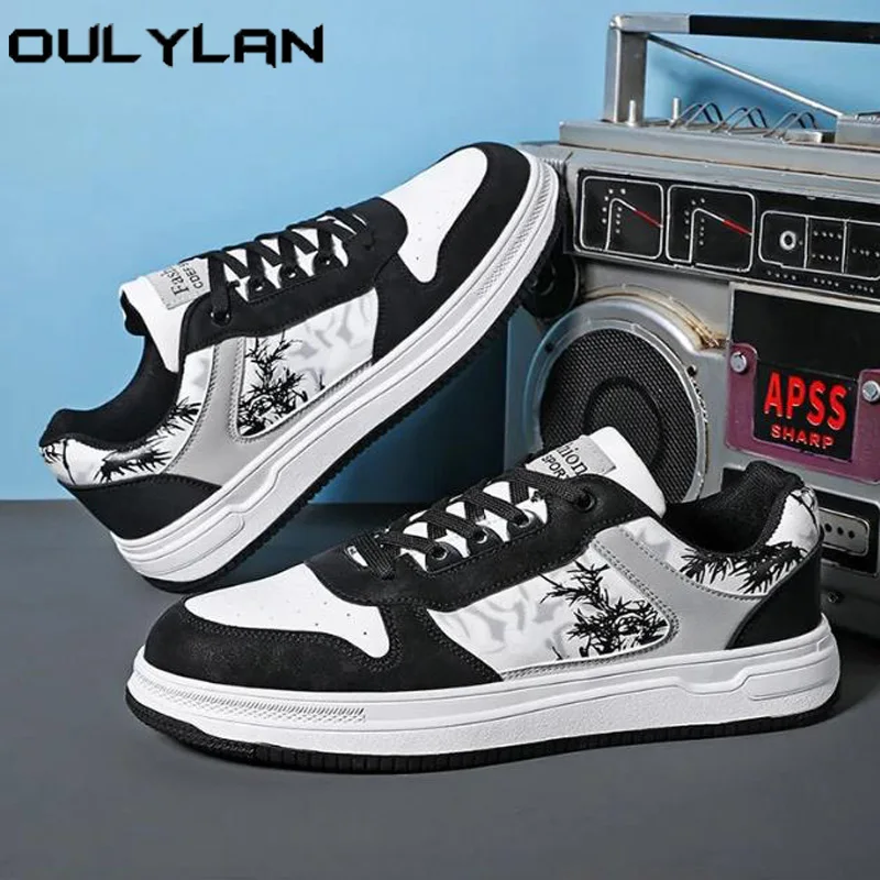 

Oulylan Lace Up Trainers Shoes Fashion Men Casual Outdoor Sneakes Height Increasing Sports Shoes Anti Slip Tennis Footwear