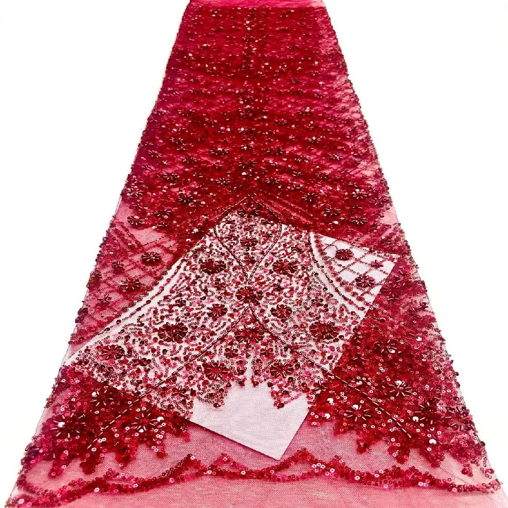 

Африканская кружевная ткань для жениха с блестками и бисером, высокое качество, французская тюль, кружевная ткань, 2026, нигерийская кружевная ткань с вышивкой