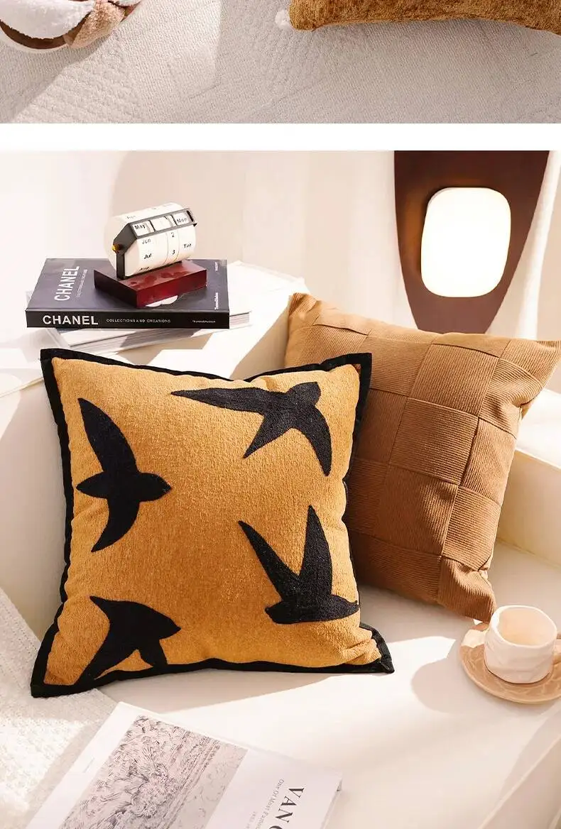 Amerikanischer Luxus-Kissenbezug mit Waldmotiv, weicher Chenille, moderner Plüsch-Dekokissenbezug für Wohnzimmer, Sofa, Bettdekoration – Detail 18