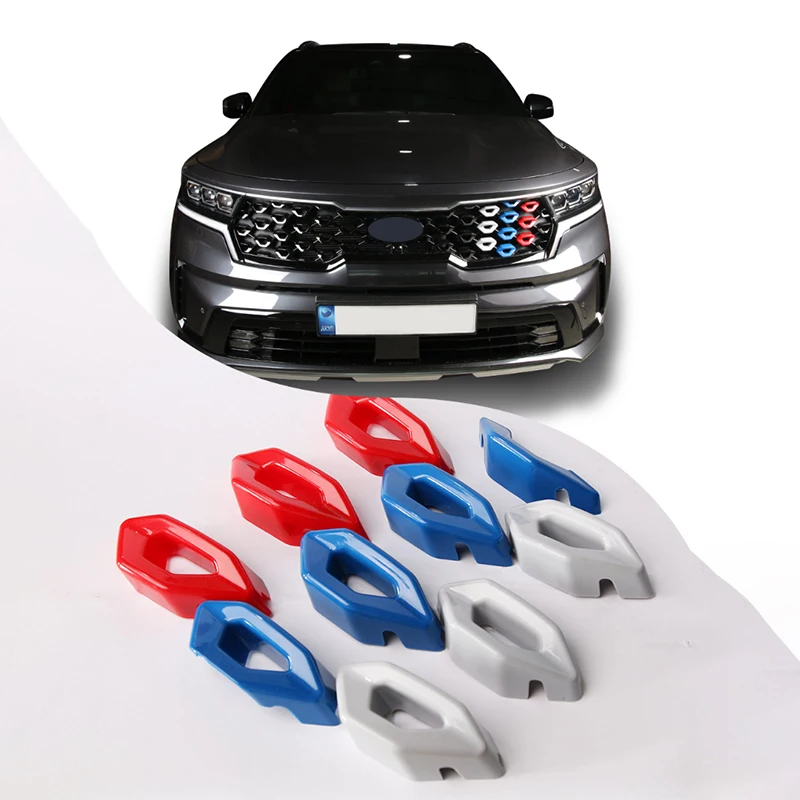 Pegatinas decorativas de rejilla de tres colores para coche, cubiertas con tiras decorativas de tres colores para Kia Sorento MQ4 2021 2023 +