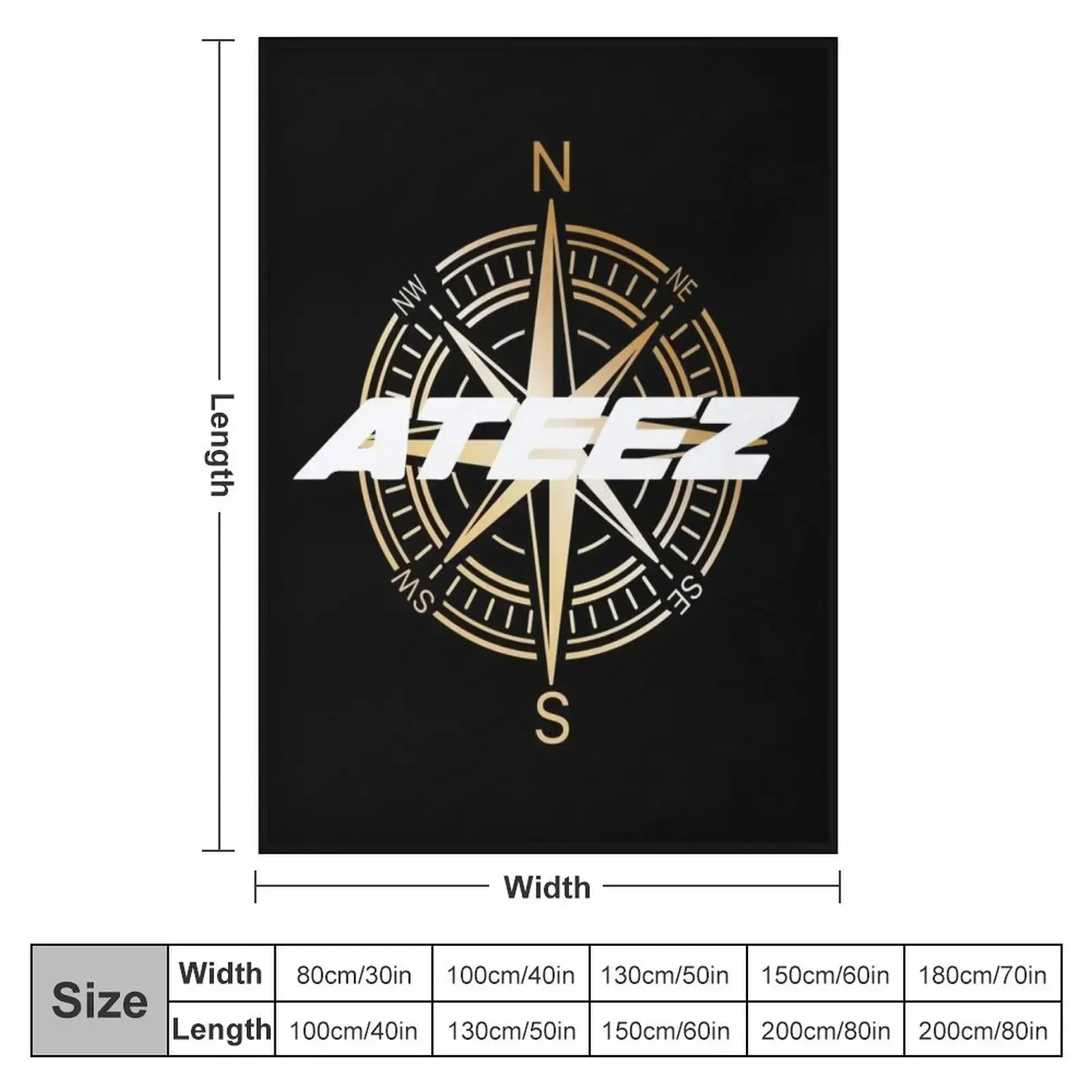 ATEEZ COMPASS DESIGN Throw Blanket Softest heavy to sleep Blankets