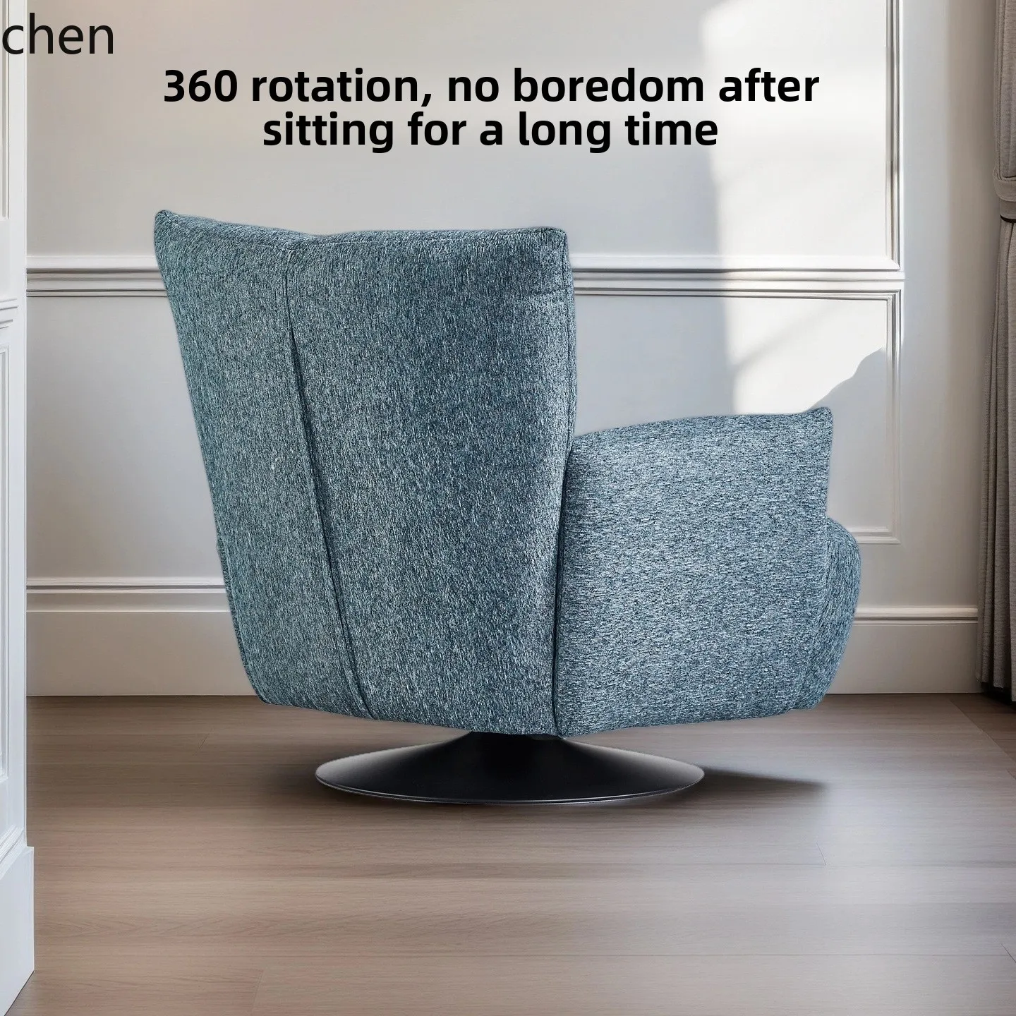 HXL Comfortable Relaxing Living Room Chair Rotating Simple Fabric Backrest Single Chair
