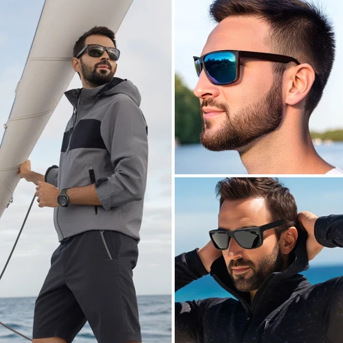 Imagen 2 del producto XL Z87 Gafas de sol deportivas de seguridad para hombre, cabezas anchas y grandes, TR90, ultraligeras, UV400, gafas de sol de gran tamaño para exteriores 8108