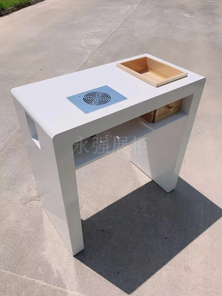 Table de Manucure Professionnelle Nordique Moderne en Bois, Meuble de Salon, Rangement Simple