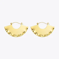 ENFASHION Fan Geometric Drop Earrings For Women Gold Color Curve Big Dangle Earings Fashion Jewelry Pendientes Abanico EC191037