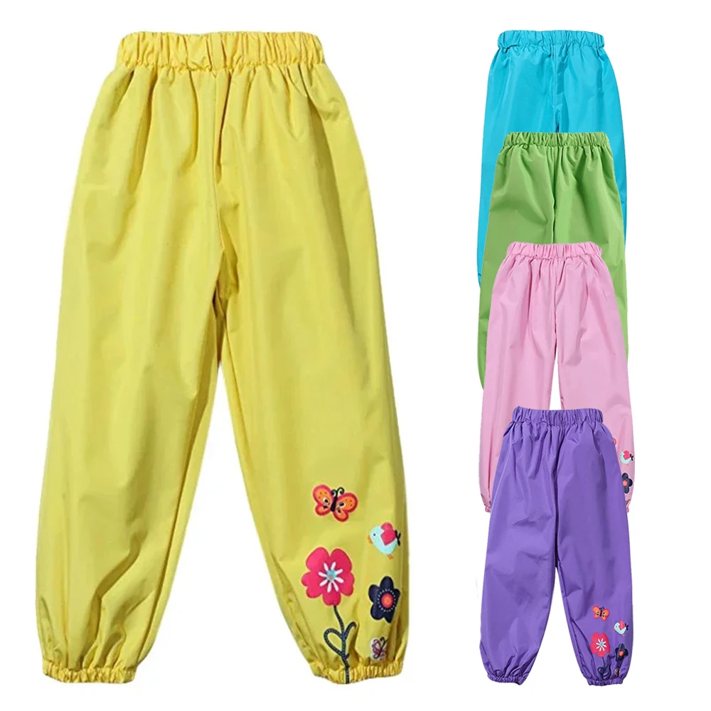 Kinder-Regenmantel, Regenhose, lässig, modisch, wasserdicht, für Mädchen und Jungen, Kinder-Regenhose für 1, 2, 3, 4 Jahre