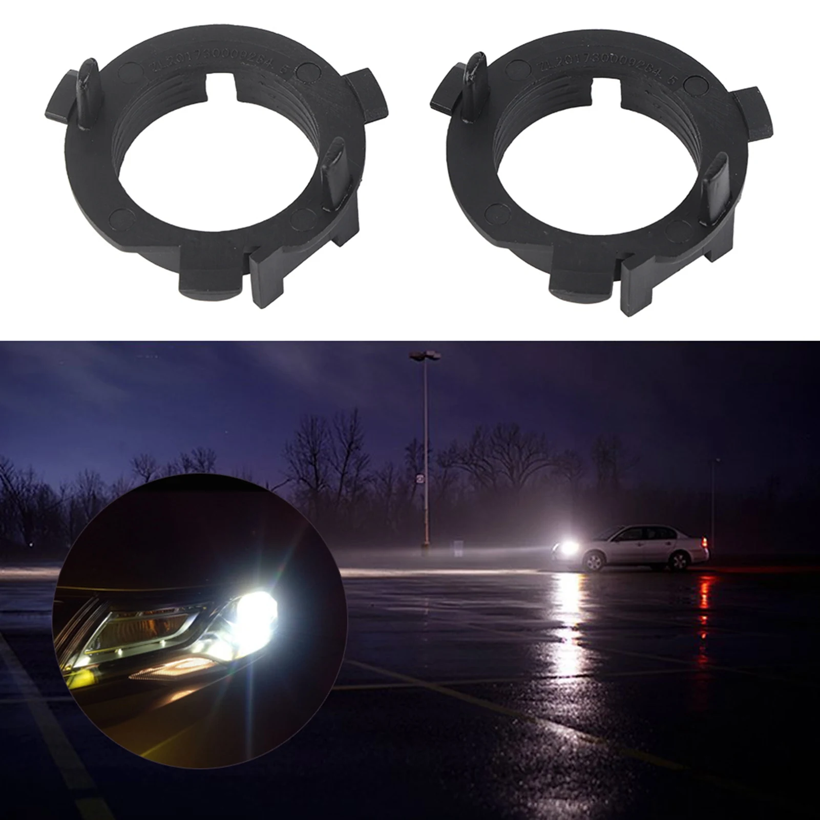 

1 Pair H7 LED Headlight Adapter Retainer Holder for K4 K5 Sorento H7 LED Adapter H7 LED Headlight Adapter