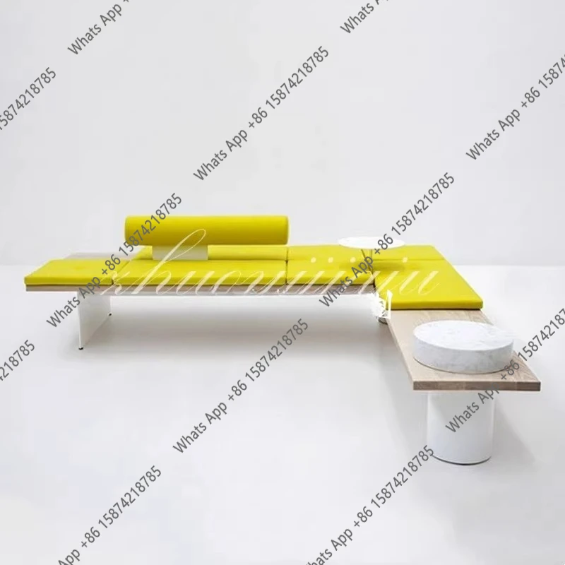Light luxury minimalist office lounge area business reception hall shopping mall hotel creative design sofa stool side several