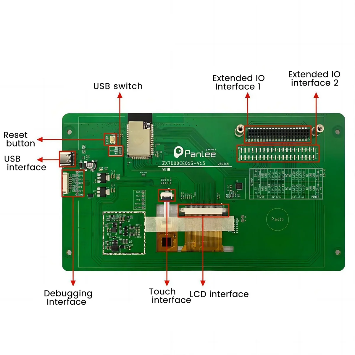 Prise en charge de la carte de développement ESP32-S3 à écran tactile série de 7 pouces, résolution WIFI/ Bluetooth 800X480, puzzles écran tactile itif