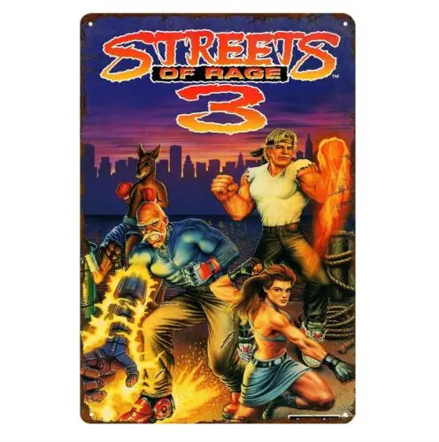 Streets Of 3 Retro Video Game Metal Poster Tin Sign 20*30cm