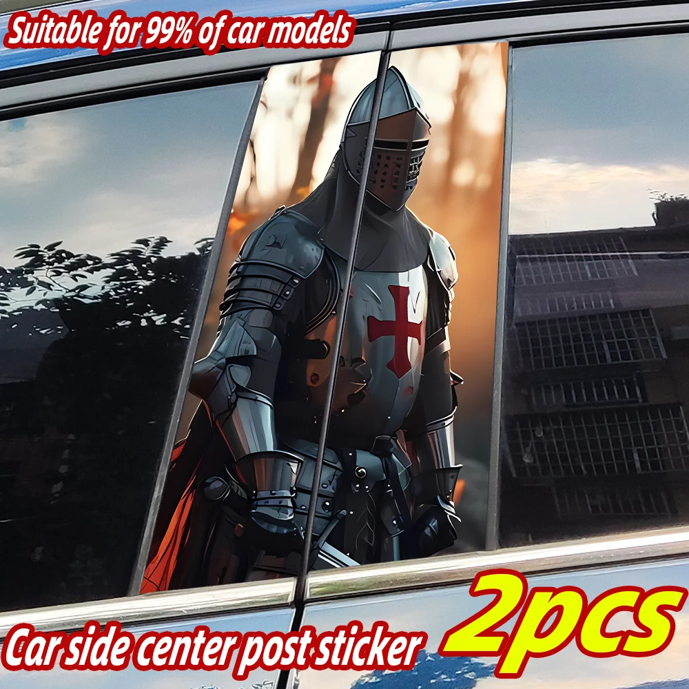 

Knight Crusades Car Stickers Auto B Pillar Waterproof Decor Cover Scratches Sunscreen Car Doors Pillar Vinyl Decals Accessories