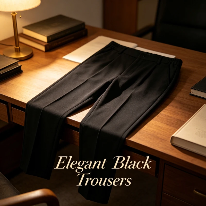 Japanese British Style DK Uniform Pants for Men,Straight Black Trousers, Preppy School Uniform for Daily Class&Campus Wear