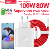 Original Oneplus Charger Supervooc 100W Type-A Power Adapter EU 80w Super Fast Type C Cable One Plus 13 12 11 10 Pro Nord CE 3