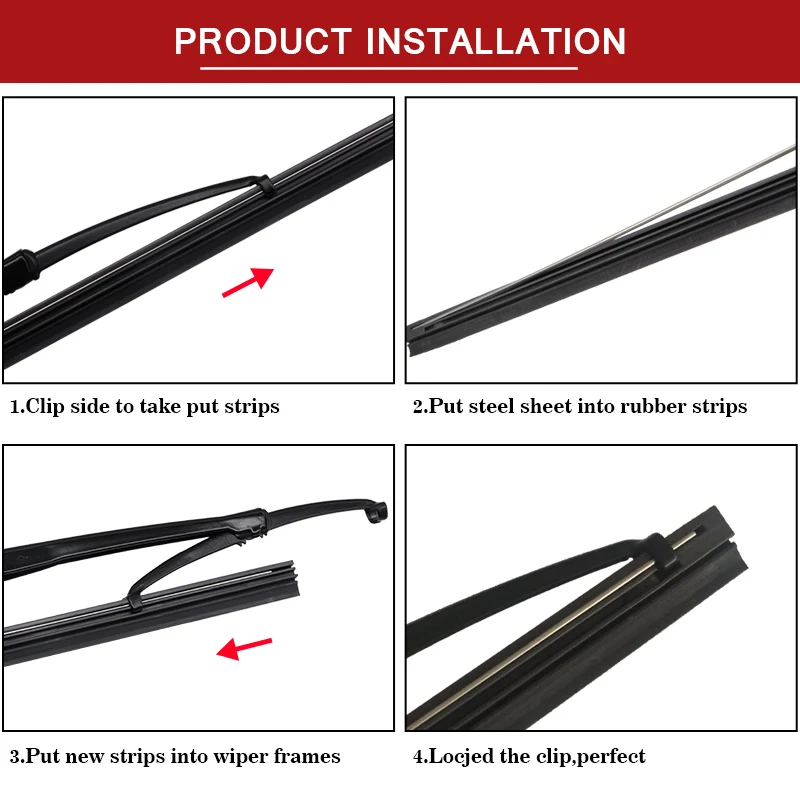 Car windscreen Wiper Blade Insert Natural Rubber Strip NR 6mm (Refill) 14\