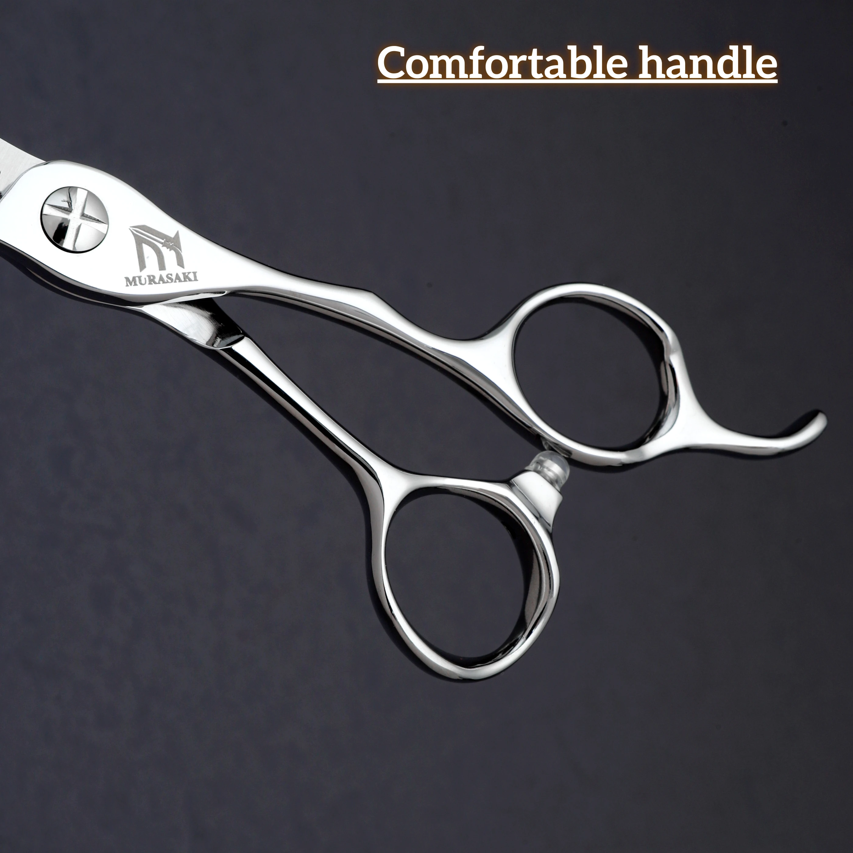 MURASAKI 6-Zoll-Professionsschere mit umgekehrten Zähnen zum Ausdünnen, Hitachi 440C-Stahl-Friseurschere, hochwertige Haarschneidemaschine – Detail 3