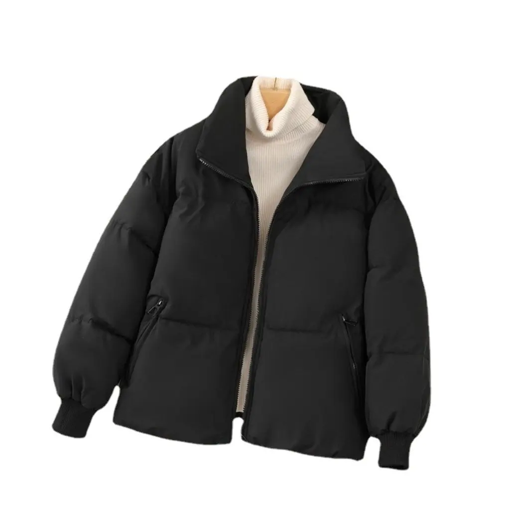 

Женская куртка на хлопковой подкладке, теплая свободная тонкая куртка в европейском стиле, короткая ленивая ветровка, пуховая одежда, зимняя модная одежда