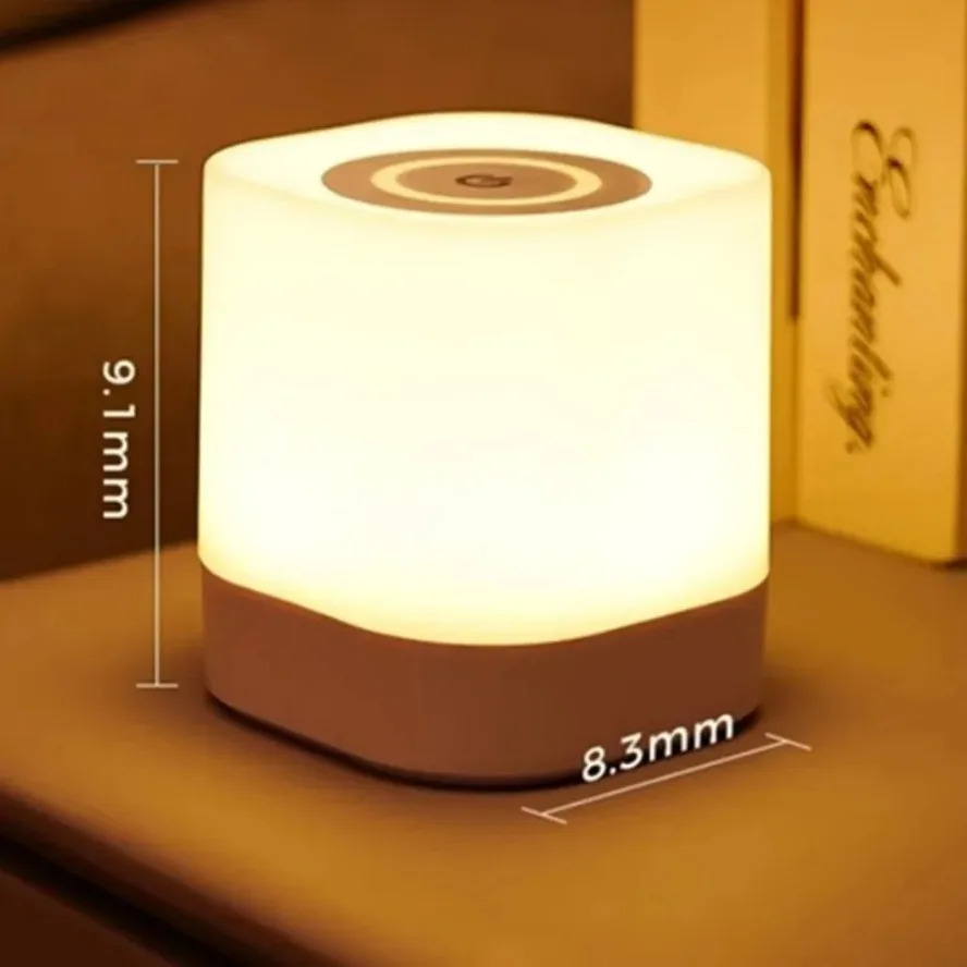 Luz Nocturna recargable para dormir, luz de lectura para el cuidado de los ojos, ambiente de dormitorio, luz de mesita de noche para dormir, batería