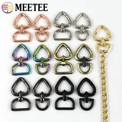 5-30Pcs Meetee 13/20mm Metal Buckles For Bag Strap Heart Ring Lobster Clasp Dog Collar Chain Snap Hooks DIY Hardware Accessories