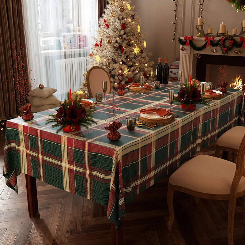 Christmas Series PVC Table Cloth Waterproof Oil Proof Light Luxury Luxury Home Table Decoration And Accessories Customization
