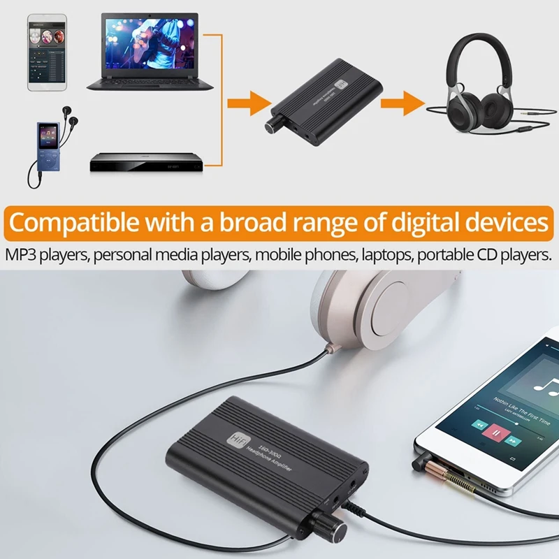 مضخم صوت صغير لسماعات الرأس HiFi ، جهاز استقبال الصوت ، مشغل الموسيقى ، متين ، سماعة أذن 16-Ω أمبير ، من من من نوع AUX