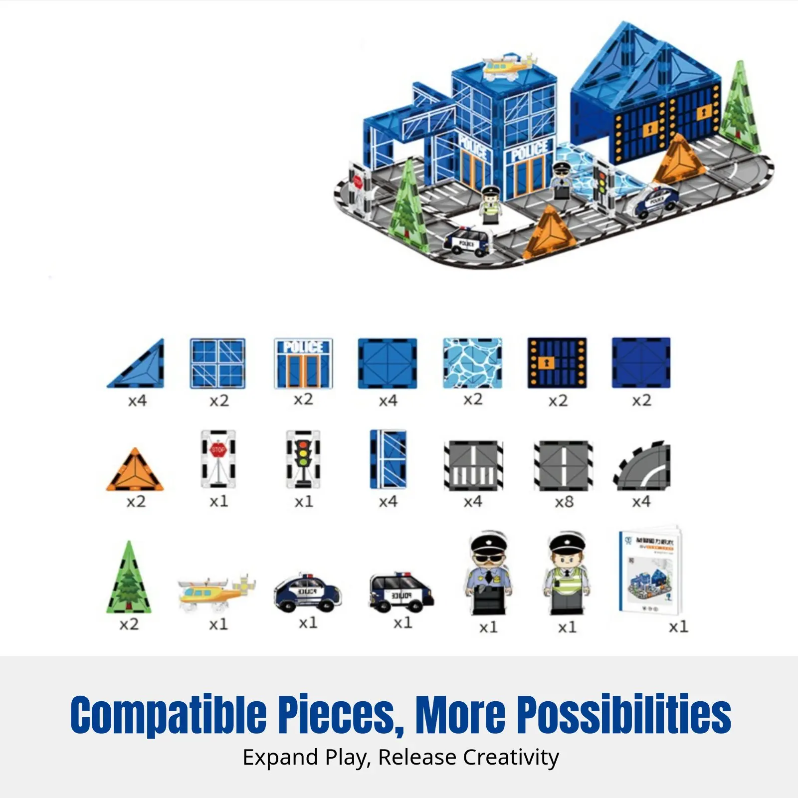 

Tiles, Car Game, Colorful Panels, Compatible Building Blocks, DIY Toy for Kids