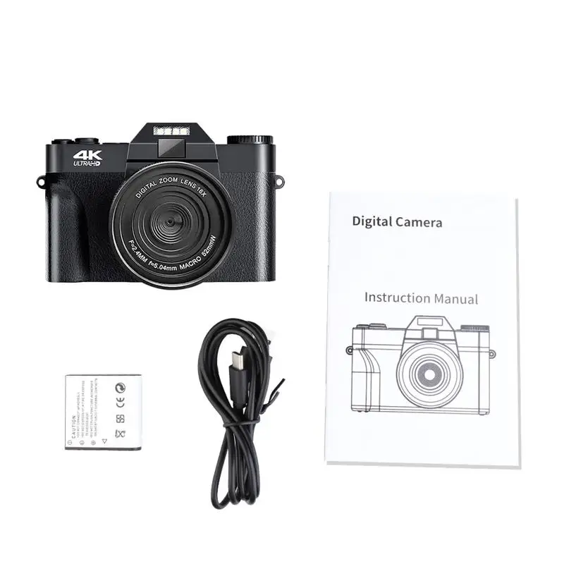 New! 48MP Digital Camera 16X Digital Zoom 4K WIFI Retro Vlog Recorder YouTube 3 