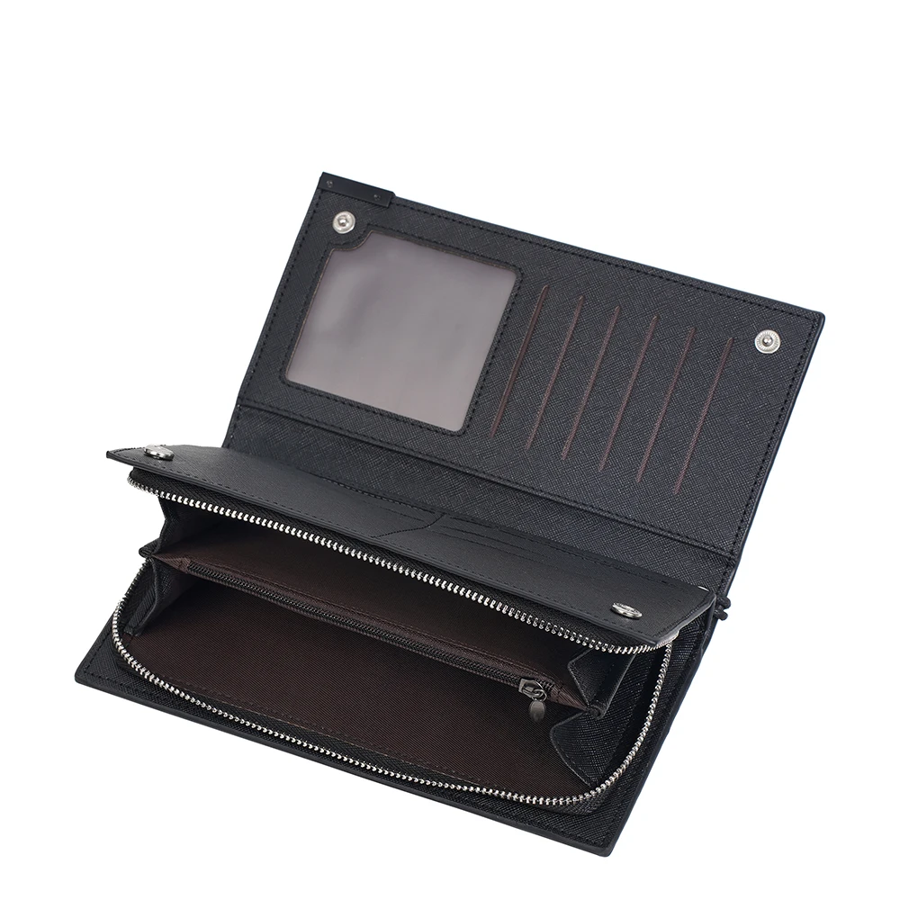 Carteira longa masculina de grande capacidade, porta-cartões de alta qualidade, bolsa de moedas masculina, bolsa de grande capacidade, clipes de fotos para homens