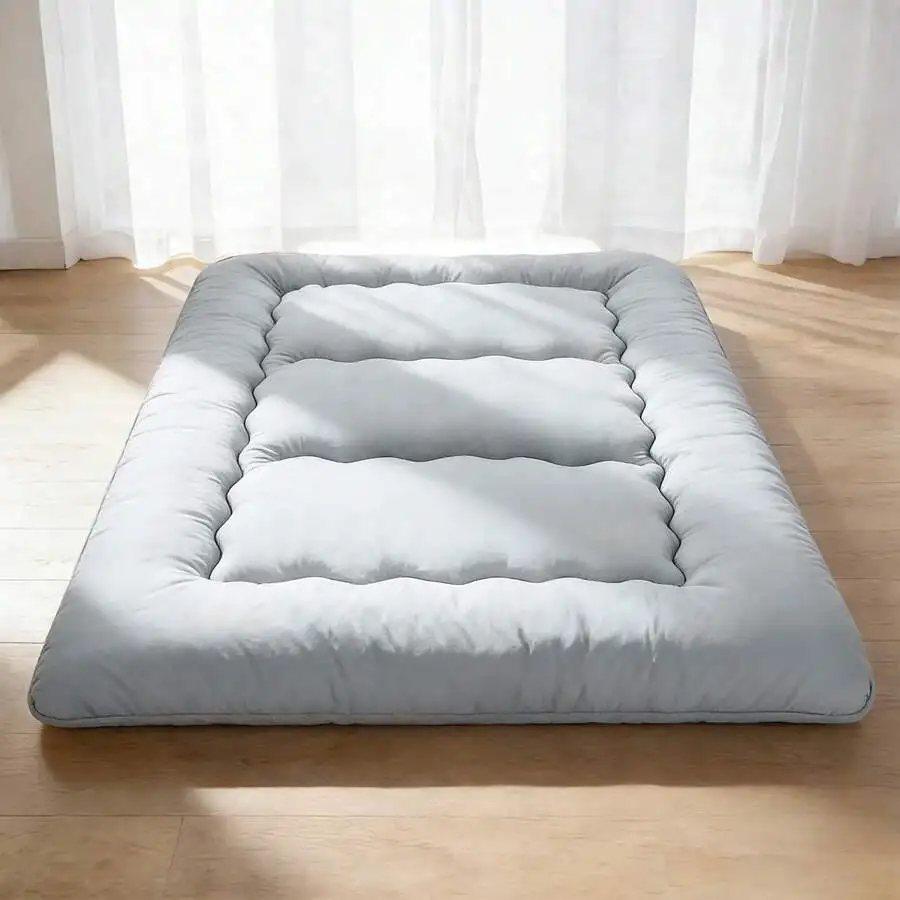 Japanese Floor Mattress Futon Mattress, 4-Inch Twin Thicken Tatami Mat Sleeping Pad Foldable Roll Up Mat Boys Girls Dormitory Pa
