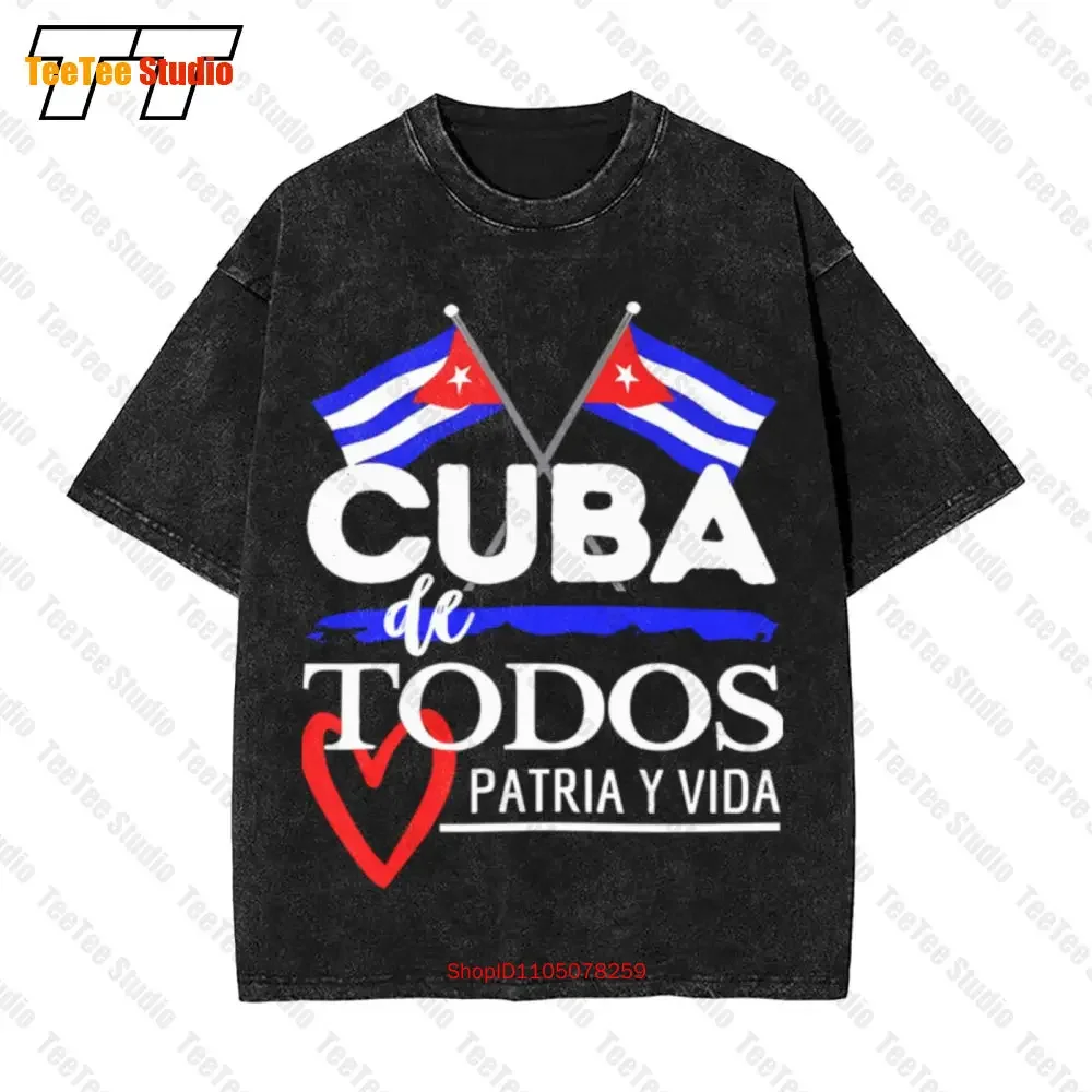 Cuba De Todos Patria Y Vida Vintage Oversized T-Shirt T084