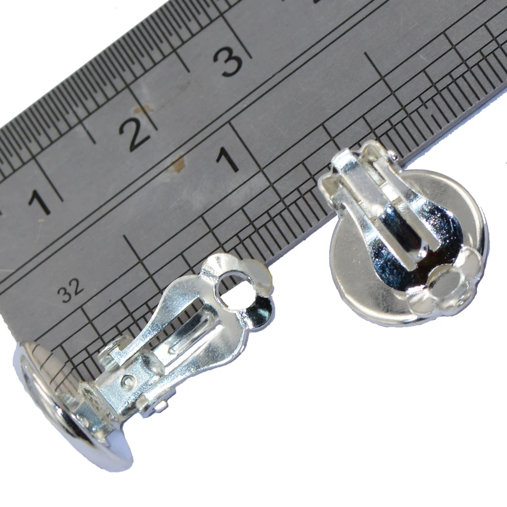 12 مشبك حلق النتائج كابوشون إعداد صنع المجوهرات المستديرة 17 × 14 مم (صالح 12 مم)