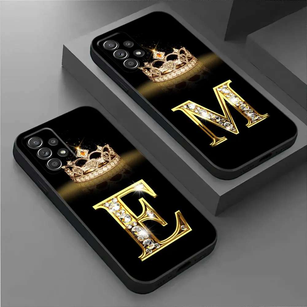 Initial E M J F K L H I Letter Case For Samsung Galaxy A17 A27 A57 A37 5G A07 A55 A54 A34 A35 A25 A15 A56 A36 A26 A16 A06 Cover
