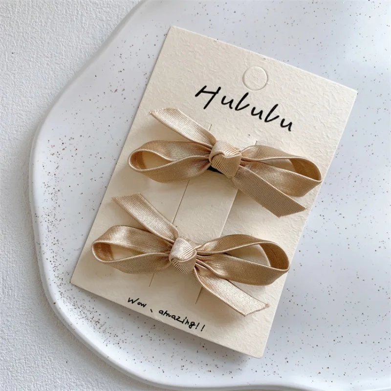 

Iridescent Ribbon Knot Bow Hair Clips for Girls Side Bangs Baby Clips Cute Non Slip No Damage Toddler Hair Barrettes Headwear