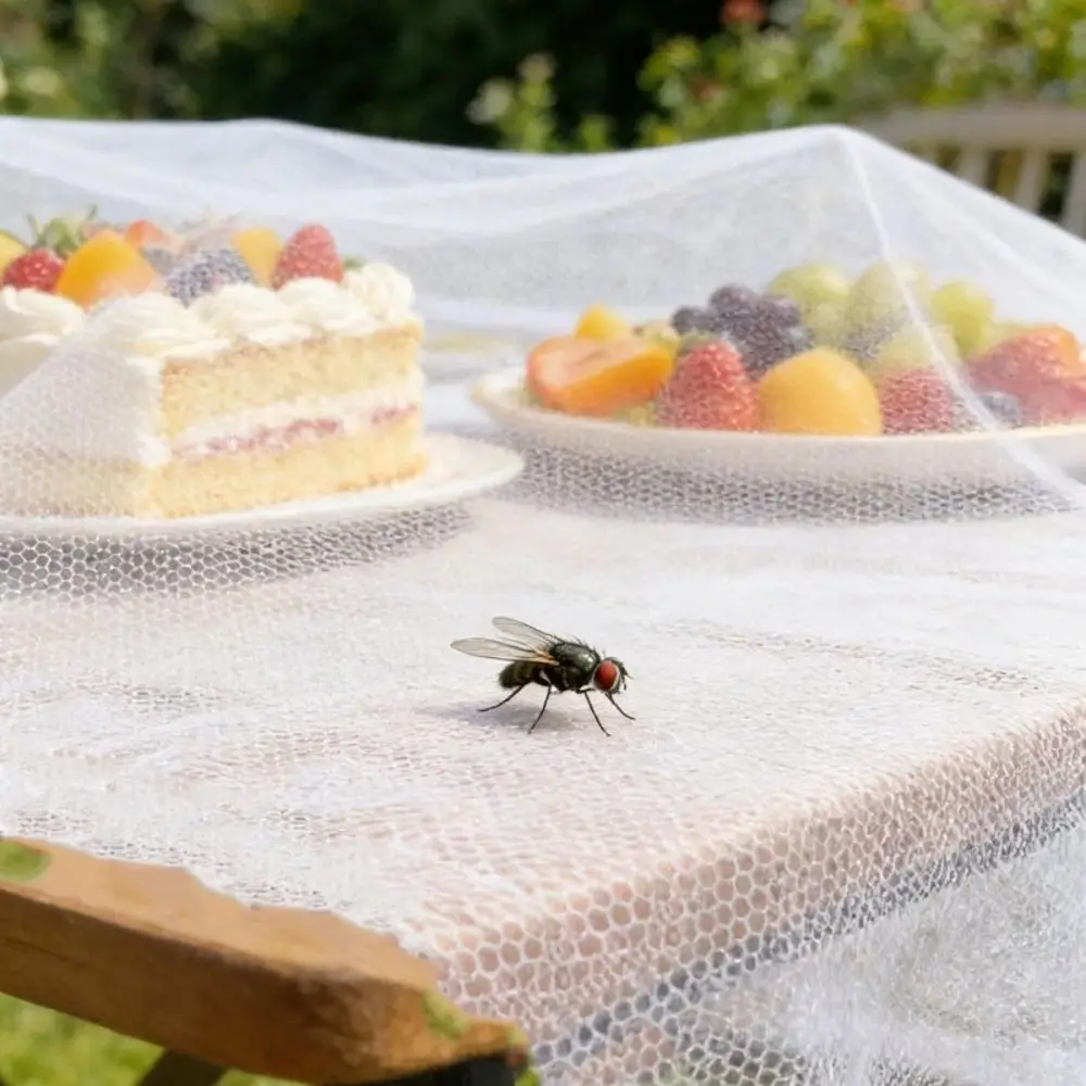 1/1.2/1.5/2m Food Dustproof Cover White Easy to Clean Mosquito Proof Mesh Cover Foldable Anti-Fly Mesh Covers Kitchen Restaurant