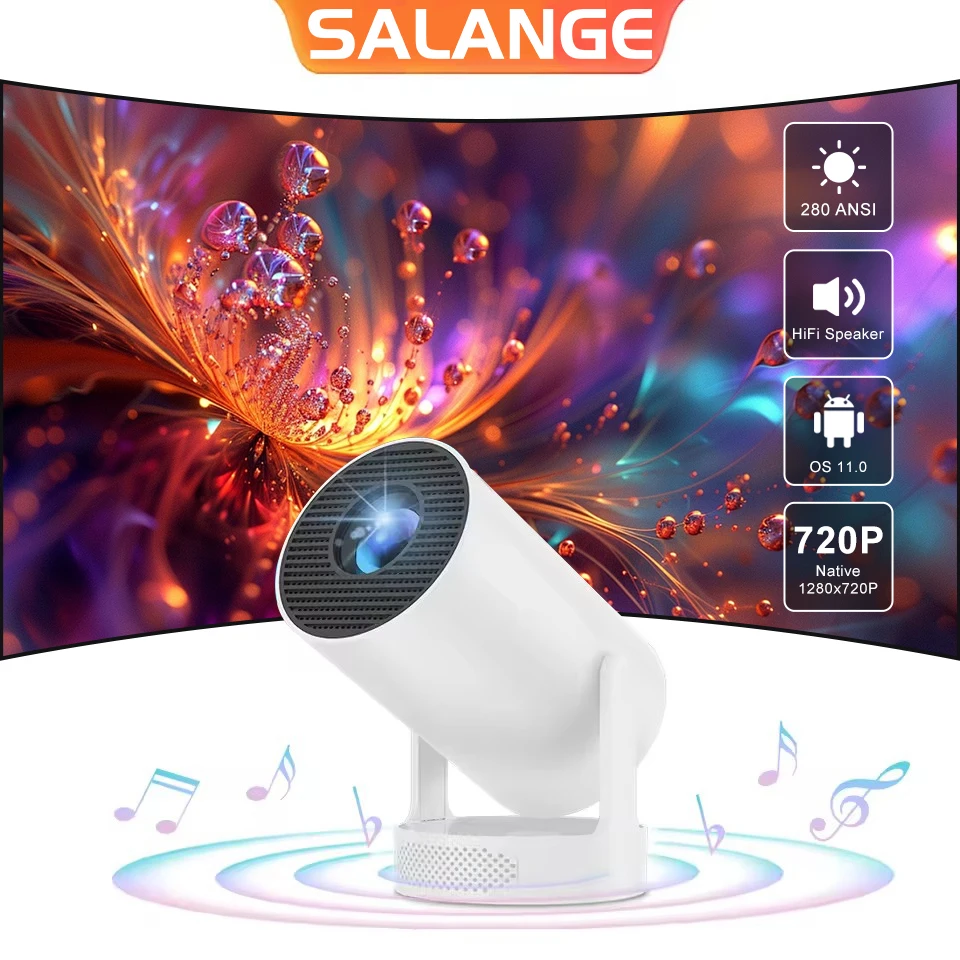 

Salange HY300 Ultra Portable Projector 4K 720P Projector WiFi BT Auto Vertical Keystone 5W Speaker Mini Proyector Movie Outdoor