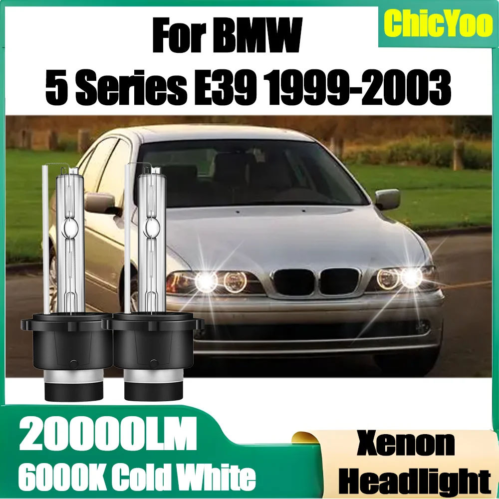 

2 шт., 6000K, белые, суперяркие ксеноновые лампы D2S, 20000LM, ксеноновые автомобильные фары для BMW 5 серии E39 1999 2000 2001 2002 2003