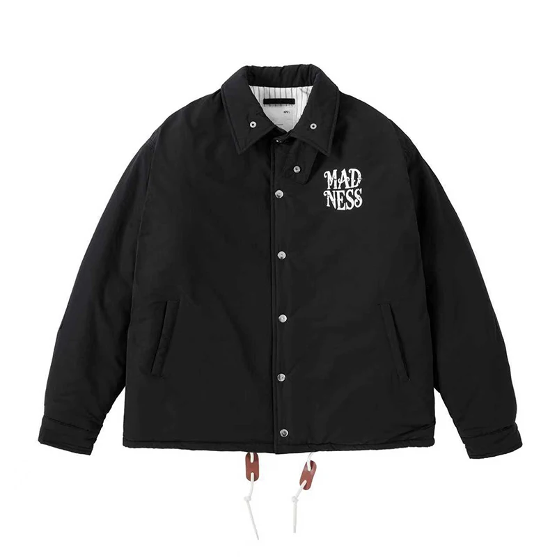 High Quality Casual Men's Madness Cotton Jacket Winter Warm Windproof Loose Letter Print MDNS Coat