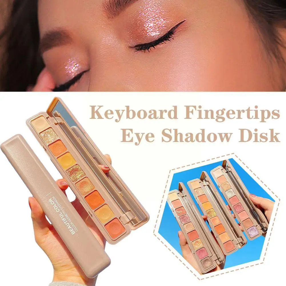 1pcs 9-color fingertip keyboard eye shadow disc eyeshadow eye eyeshadow palette up glitter palette make glitter eyeshadow Q0R4