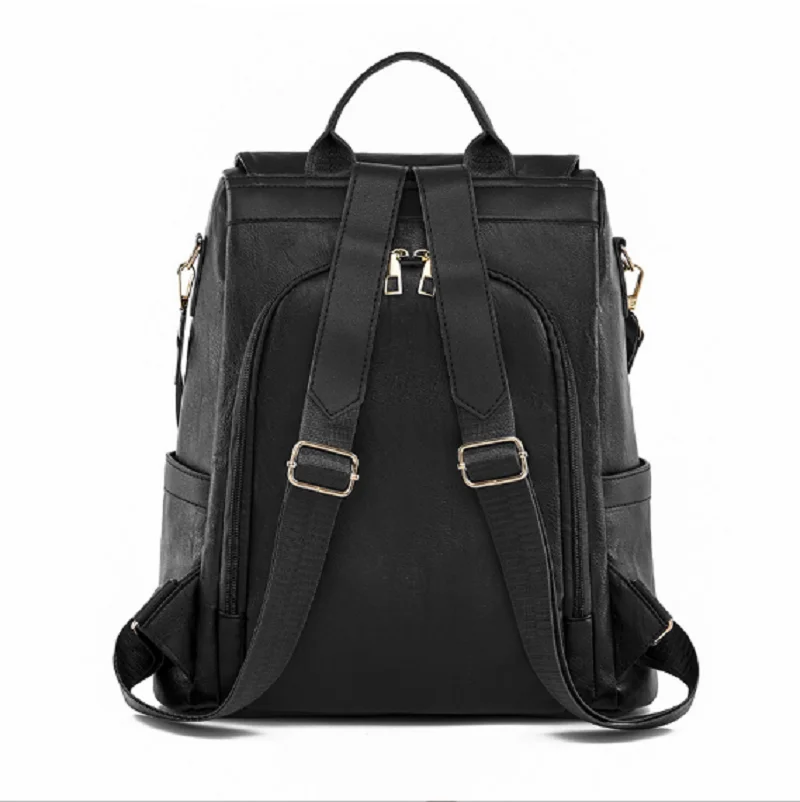 Hot Sale New Women's Fashion Rivet Large Capacity Anti Theft Leather Backpack Casual Travel Shoulder Bags Notebook School Bag