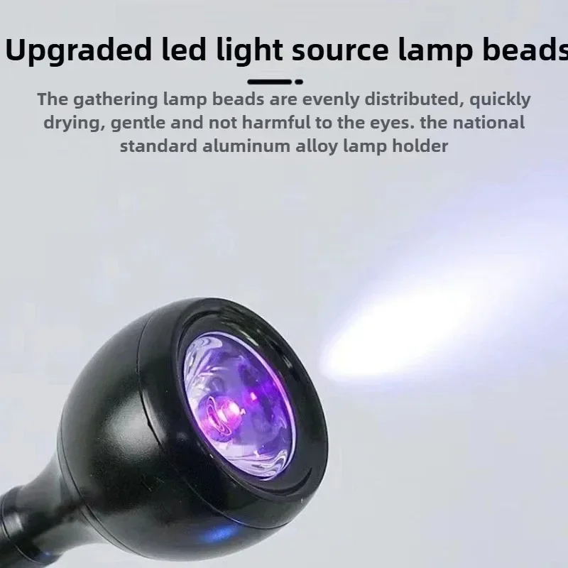 Lampada per unghie con interruttore a pedale a 4 colori Lampada per manicure da costruzione a LED da 5 W Piccola lampada Clip laterale portatile Luce viola UV ad asciugatura rapida