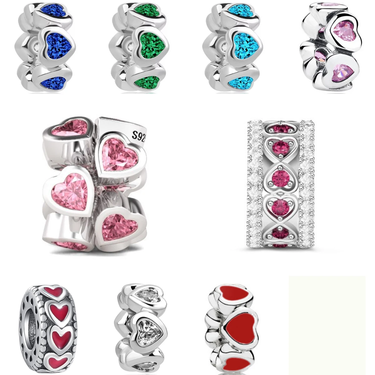 

Красивый шарм из стерлингового серебра 925, подходит для оригинального браслета, аксессуары, женские украшения, серия на годовщину свадьбы, розовое кольцо в форме сердца