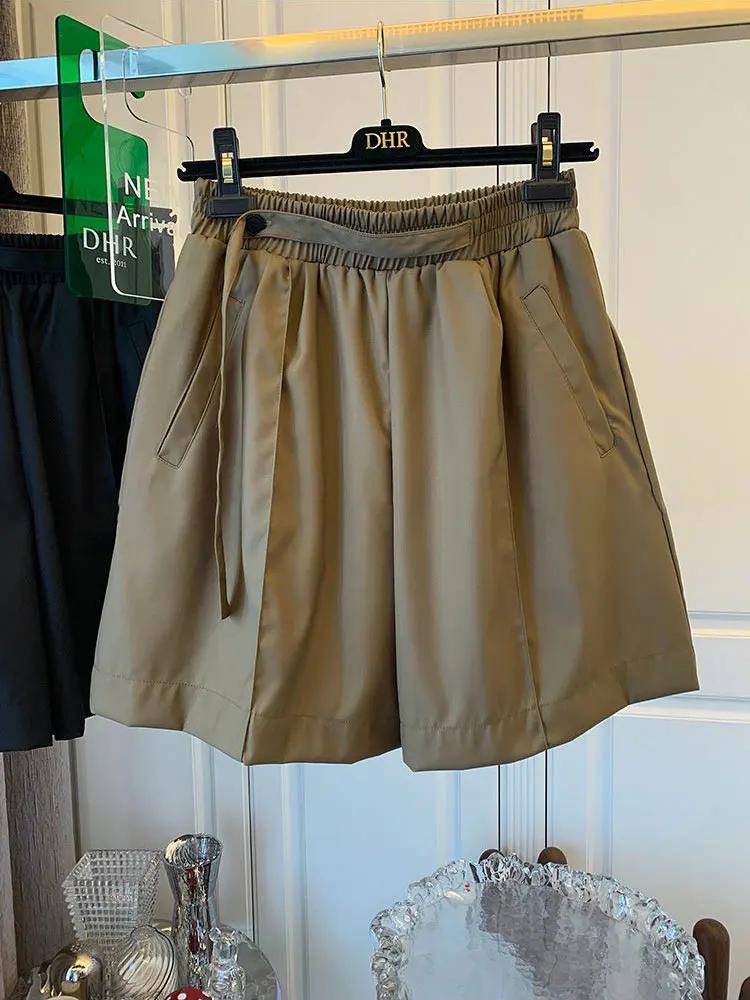 

Slimming High Waist Suit Shorts Women Summer New plus Size Loose Straight Leg Wide Leg Casual Pants Korean Style Commute
