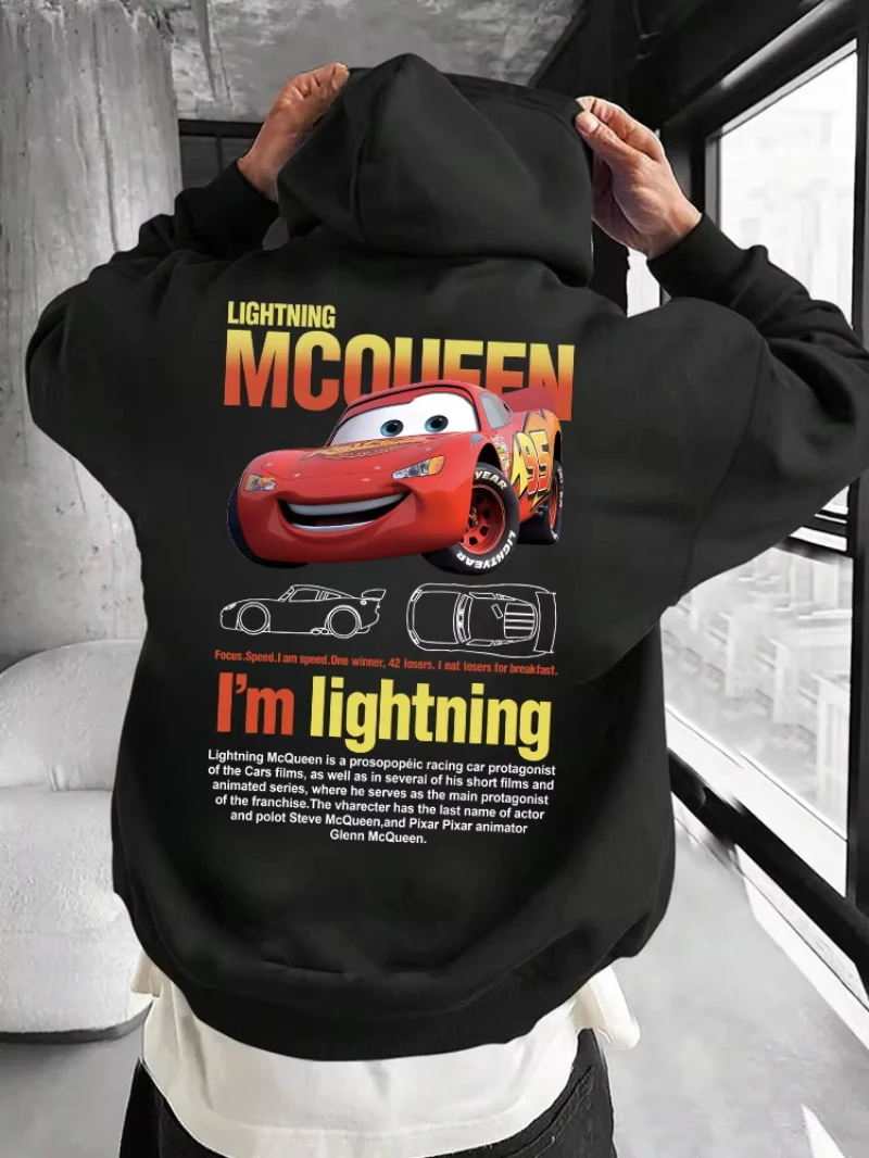 

Family Men Women Sally I'm Lightning Cars McQueen Graphic Hoodies Accessories Couple Top Pullover Sweatshirt Harajuku Clothing