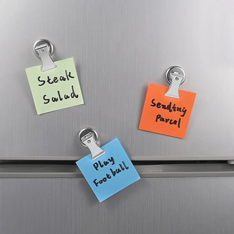 

32mm Magnetic Clips for Refrigerator&Whiteboard, Heavy-Duty Stainless Steel Magnet Clips, Fridge Magnets Memo