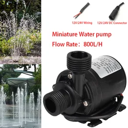 Dc 12V 24V Flow 800L/H Portable Miniature Horizontal Brushless Motor Submersible Pump Cooling System Fountain Heater Super Quiet