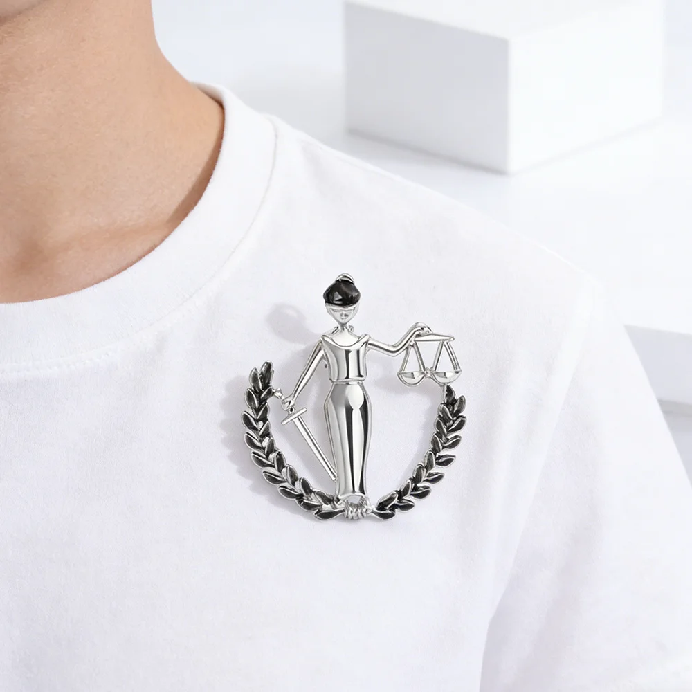 DCARZZ Libra Law Brooch Pin Justice Theme Jewelry Backpack Lapel Badge Accessories for Women Men Lawyer Gifts
